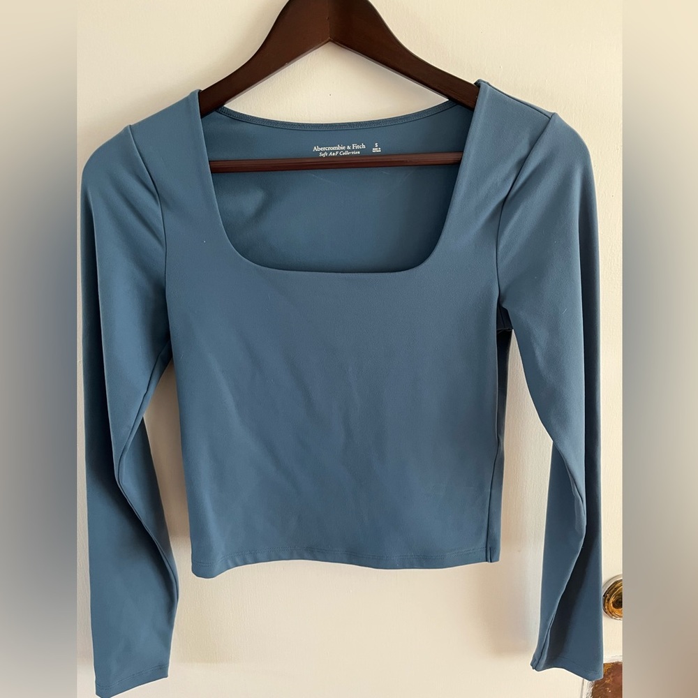 Blue Scoop Neck Abercrombie and Fitch Shirt